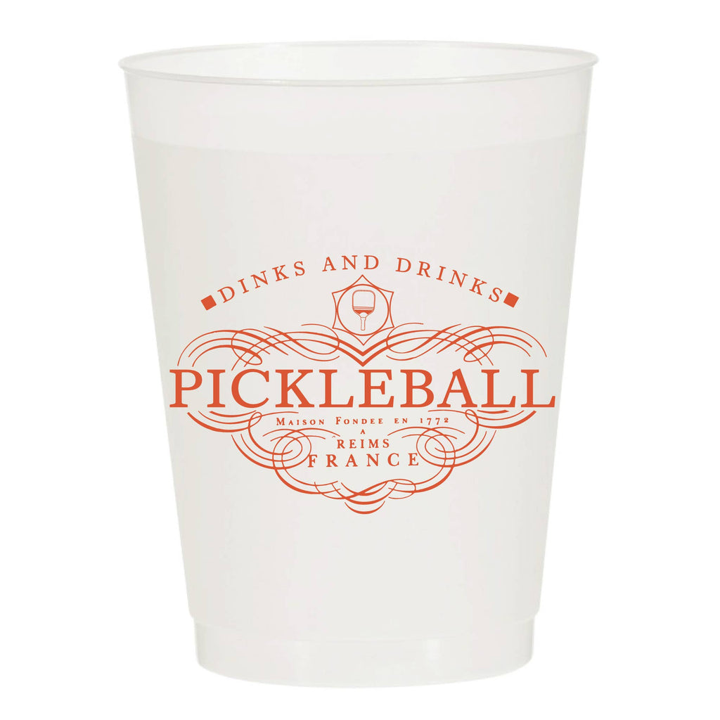 “Dinks and Drinks Champagne”Pickleball Frosted Cups- Sports