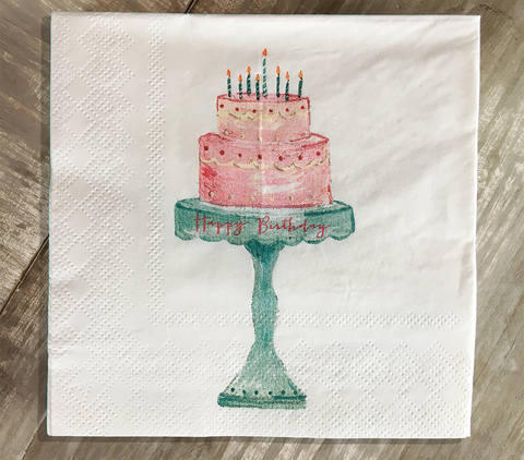NAPKINS - TLD - HAPPY BIRTHDAY CAKE
