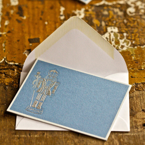 PLACE CARDS/GIFT ENCLOSURES - PP - “NUTCRACKER” BLUE CARD  ENGRAVED