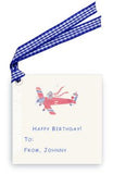 GIFT TAG SET - LB - BIRTHDAY PLANE BLUE, PINK GREEN