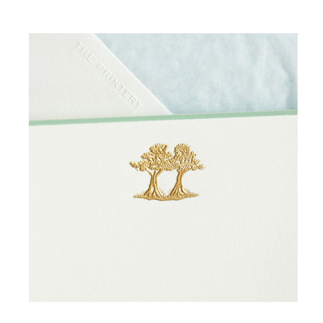 BOXED NOTE CARDS - TP - DOUBLE TREE ENGRAVED