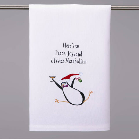 Penguin A Faster Metabolism Kitchen Towel - Christmas