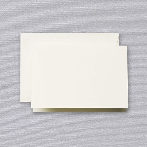 CRANE BOXED ECRU KID FINISH NOTECARDS - CCO - ECRU FOLD OVER