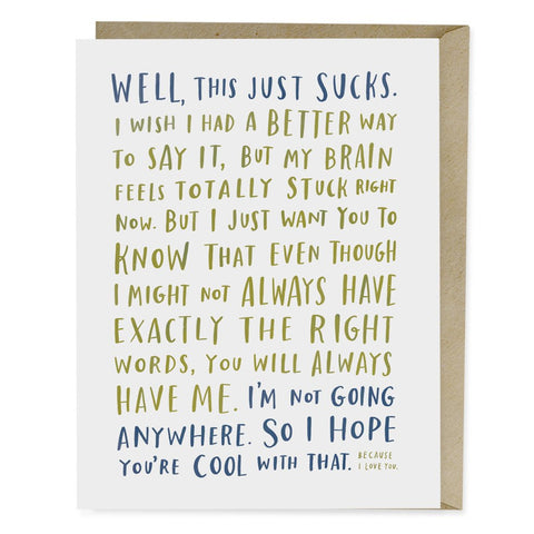 GREETING CARD -EM- THIS JUST SUCKS! - EMPATHY CARD