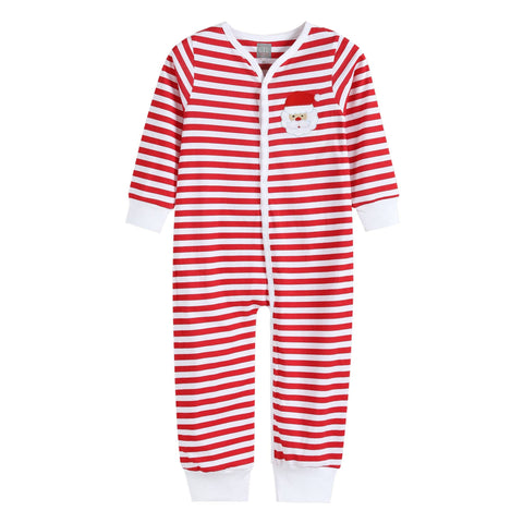 Red and White Stripe Boys Flap Pajamas