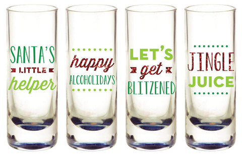 CHRISTMAS DRINKWARE - SLC - SHOT GLASSES SET OF 4
