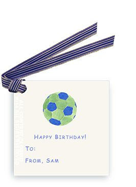 GIFT TAG SET - LB - SOCCER BALL