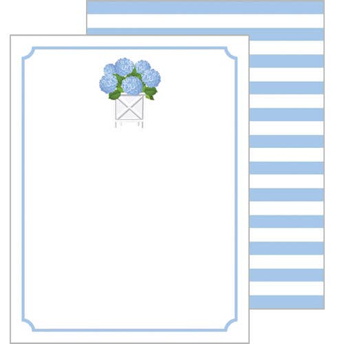Hydrangeas Planter Flat Notecards