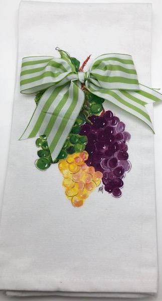 KITCHEN TOWEL - DBB - GRAPE BUNCH WITH BOW