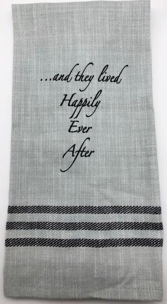 BAR TOWEL - WH - HAPPILY EVER AFTER
