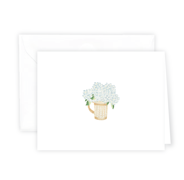 BOXED NOTE CARDS - RG - HYDRANGEA SEAGRASS PITCHER