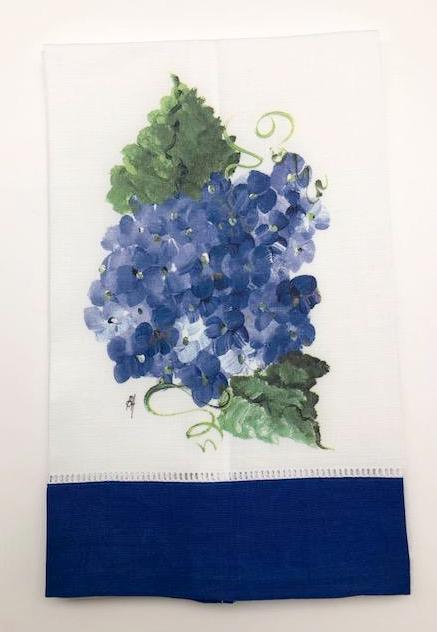 TEA TOWEL - DBB - BLUE HYDRANGEA - BLUE BAND