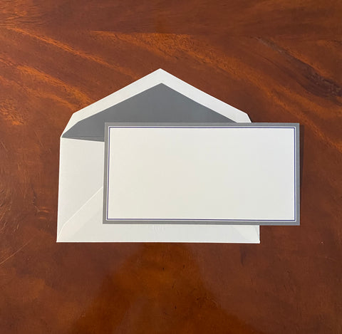 CRANE CHARCOAL & NAVY BORDER CARDS