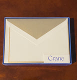 BOXED CRANE GOLD LINED FOLD OVER NOTE CARDS