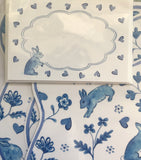 PLACEMATS AND PLACE CARDS- CM - BEAUTIFUL DIE CUT BLUE AND WHITE BUNNIES DIE CUT PLACEMATS