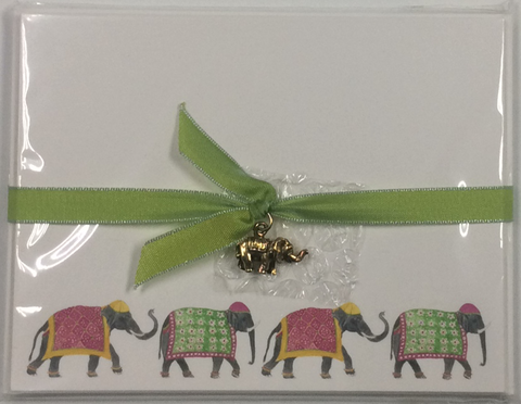 NOTECARDS - LB - FESTIVE ELEPHANT SPRING PARADE