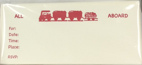 FILL-IN PARTY INVITATIONS - A - ALL ABOARD