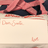 BABY DOOR PILLOW - LE - DEAR SANTA NOTE IN POCKET EMBROIDERED