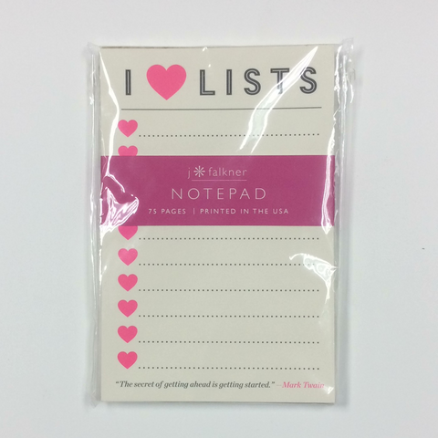 NOTEPAD - JF - I LOVE LISTS