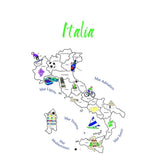 KITCHEN TOWEL - JTM - ITALIAN MAP OF “ITALIA” FLOUR SACK TOWEL