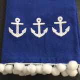 TEA TOWEL - PI - ANCHOR ROYAL BLUE