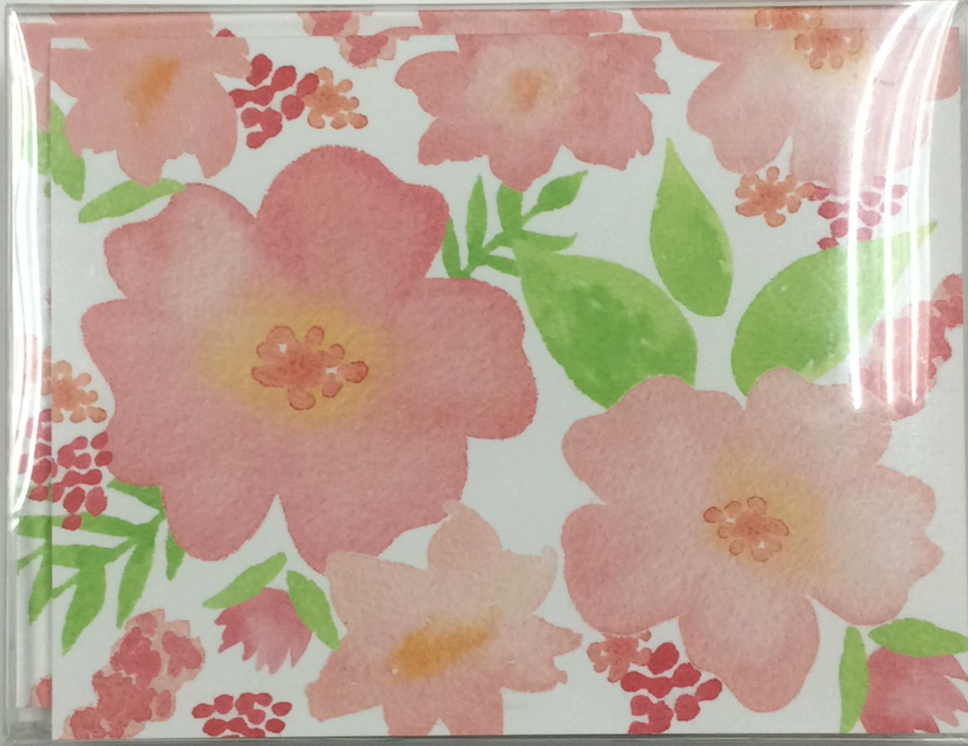 BOXED NOTE CARDS - BI - WATERCOLOR FLOWERS