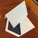 BOXED CRANE NAVY TRIPLE HAIRLINE FOLD OVER