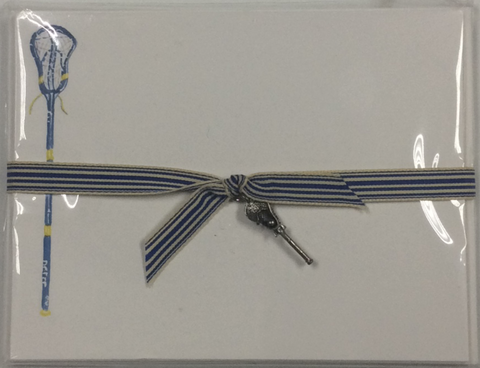 NOTECARDS - LB - BLUE LACROSSE STICK