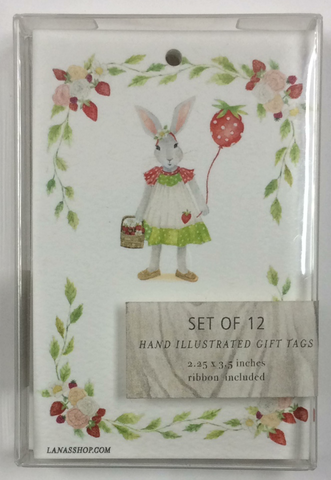GIFT TAGS - LS - STRAWBERRY BUNNY
