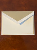 BOXED CRANE GOLD LINED FOLD OVER NOTE CARDS