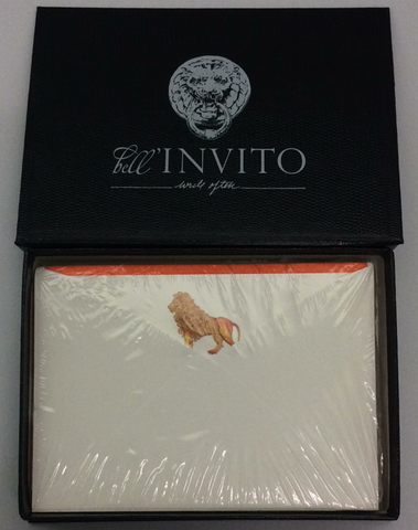 BOXED NOTE CARDS - BIO - ENGRAVED LION