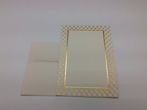 IMPRINTABLE INVITATION-FXD- ECRU WITH GOLD