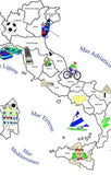 KITCHEN TOWEL - JTM - ITALIAN MAP OF “ITALIA” FLOUR SACK TOWEL