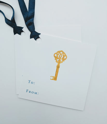 GIFT TAG SET - LB - GOLD KEY