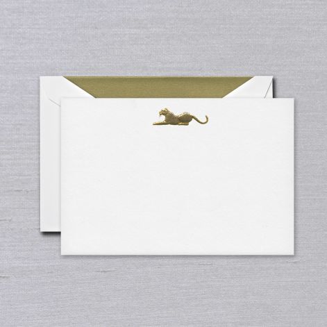 CRANE ENGRAVED GOLD JAGUAR NOTE CARDS