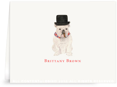 FOLDED NOTE CARD - LB - ENGLISH BULLDOG SINGLE CARDS