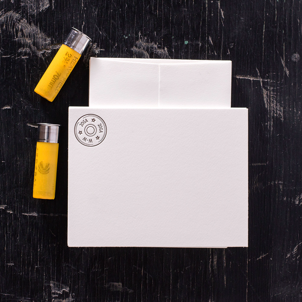 BOXED NOTE CARDS - ANC - SHOT SHELL LETTERPRESS SET OF 8