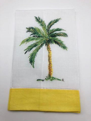 TEA TOWEL - DBB - PALM TREE - YELLOW BAND