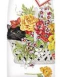 KITCHEN TOWEL - MLT - CAT FLOWER BASKET