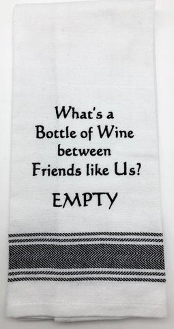 BAR TOWEL - WH - BOTTLE OF WINE - EMPTY