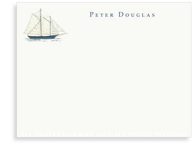 BOXED NOTE CARDS - LB - SCHOONER WItH CHARM