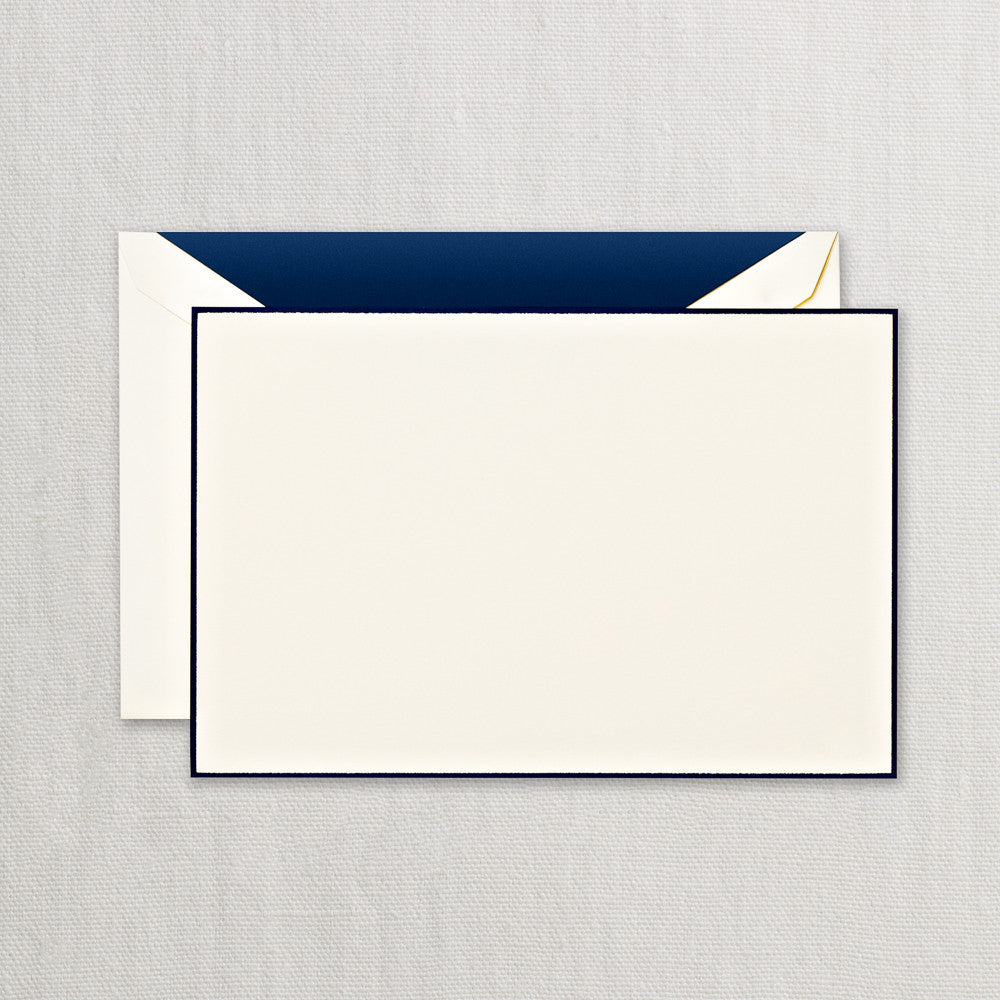 BOXED NOTE CARDS - CCO - NAVY BORDERED CARD